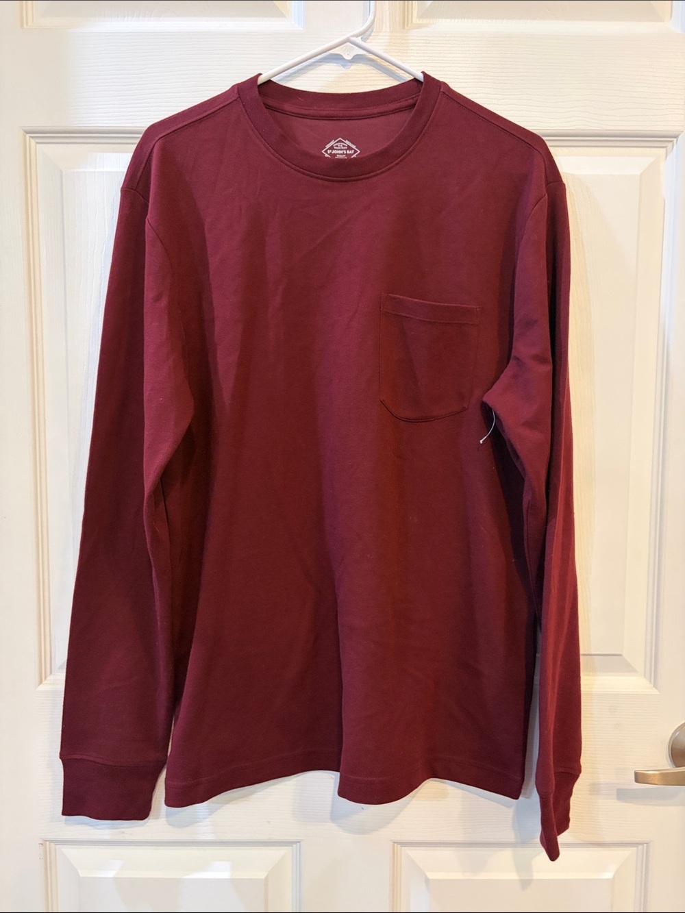 St. John's Bay Long-Sleeve Pocket Tee - Maroon